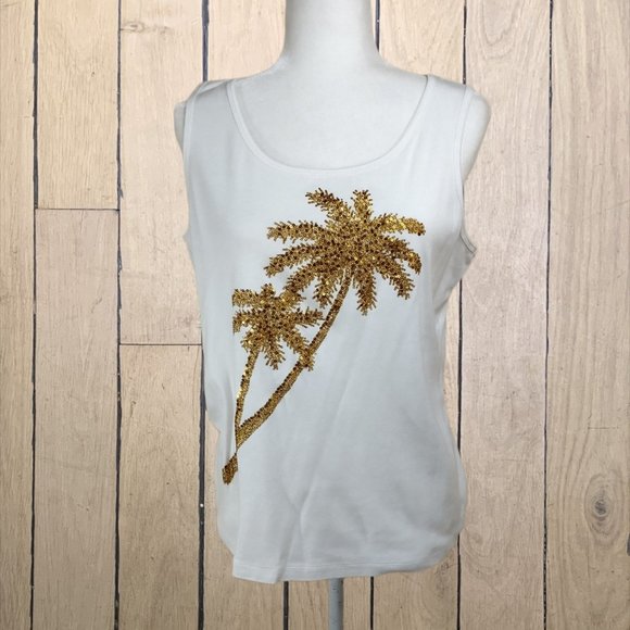 Karen Scott Tops - Karen Scott Tank top palm tree Large